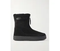 Lara Suede And Shearling Ankle Boots - Black