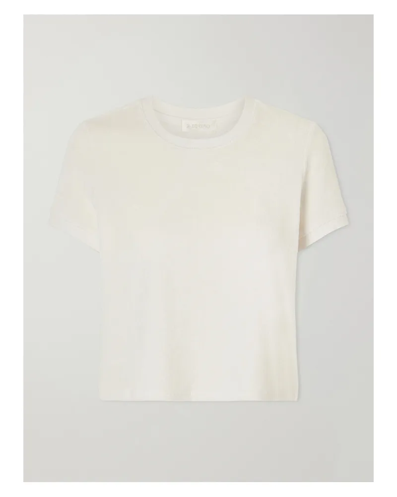 Suzie Kondi Carpi Cotton-blend Terry T-shirt - Neutrals Neutrals