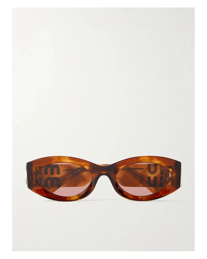 Miu Miu Glimpse Oval-frame Tortoiseshell Acetate Sunglasses Tortoiseshell