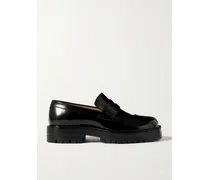 Tabi Loafers Aus Glanzleder Mit Geteilter Kappe - Schwarz