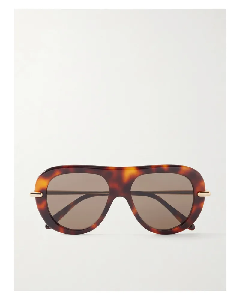 Loewe Slim Tortoiseshell Acetate Aviator-style Sunglasses Tortoiseshell