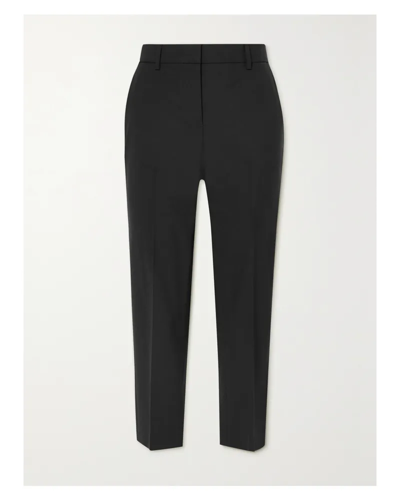 Theory Treeca 2 Verkürzte Hose Aus Einer Wollmischung Mit Schmalem Bein - Schwarz Schwarz