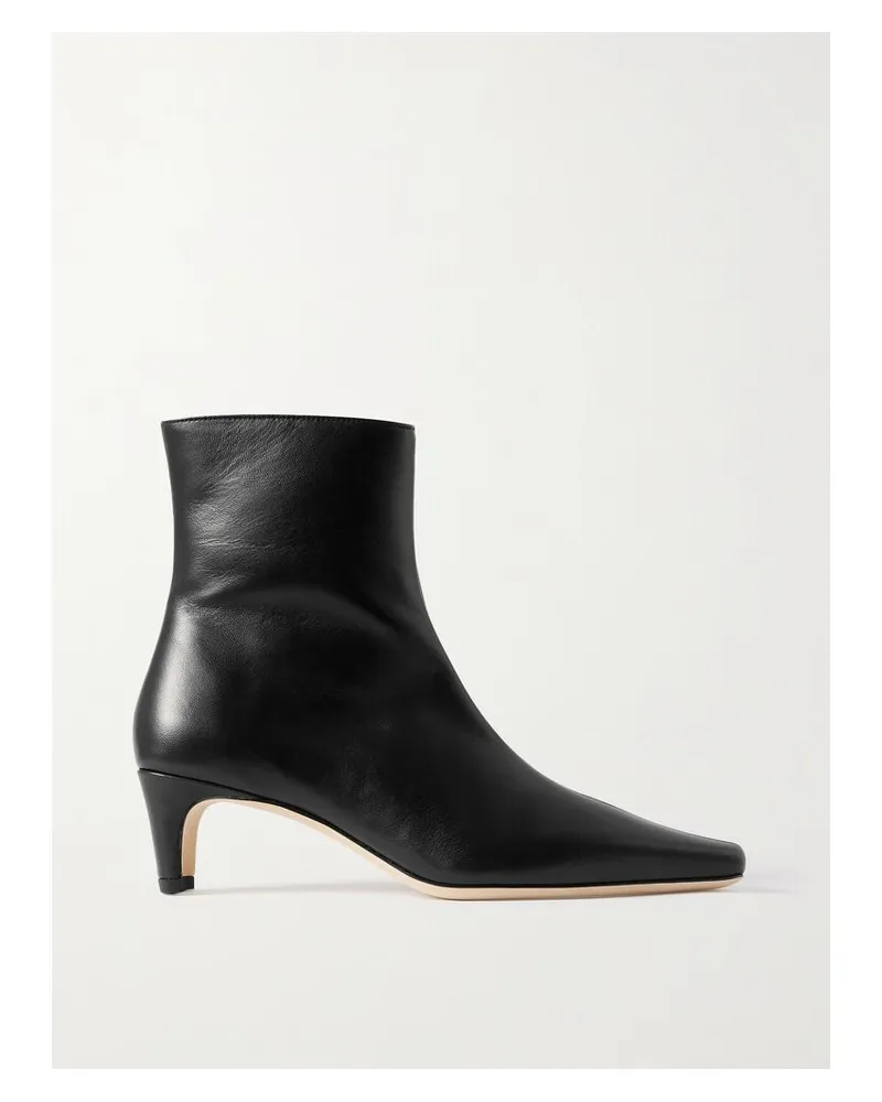 STAUD Wally Ankle Boots Aus Leder - Schwarz Schwarz