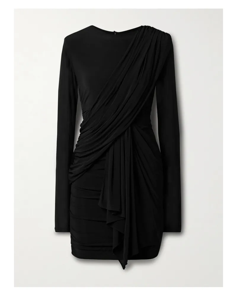 Isabel Marant Georgia Minikleid Aus Stretch-jersey Mit Raffungen - Schwarz Schwarz