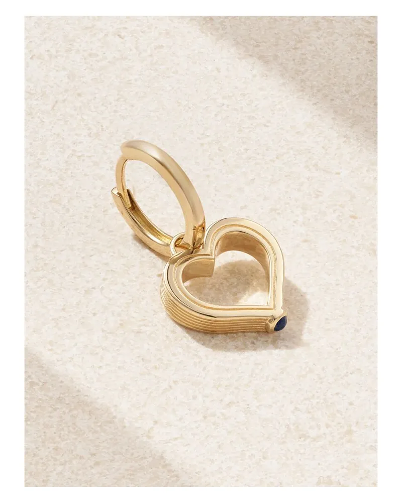 Marie Lichtenberg Heart Baby Einzelne Creole Aus 18 Karat Gold Mit Saphir Gold