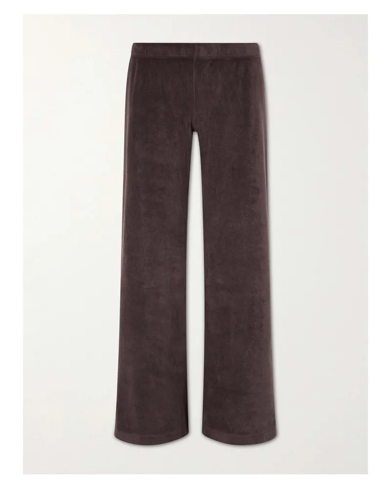 Suzie Kondi Lito Cotton-blend Terry Wide-leg Pants - Brown Brown