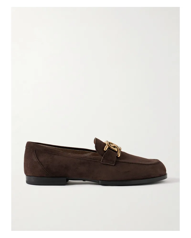 TOD'S Gomma Loafers aus Veloursleder Braun