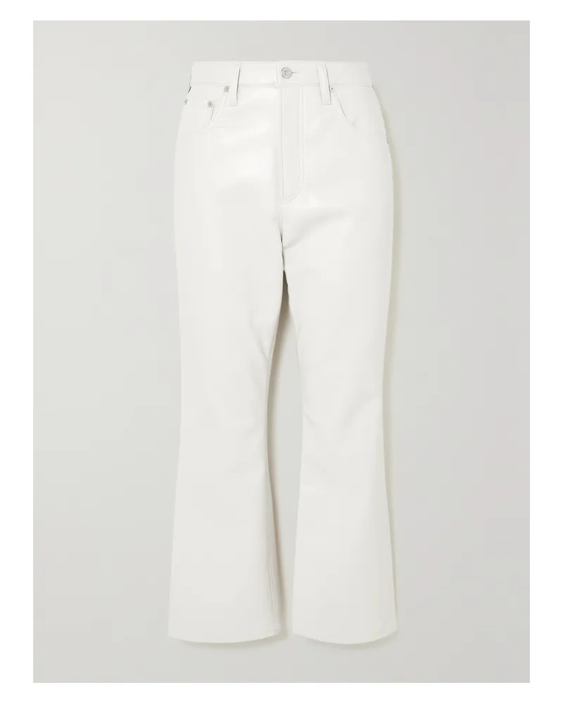 Citizens of humanity Isola Verkürzte Bootcut-hose Aus Einer Mischung Mit Recyceltem Leder - Weiß Weiß