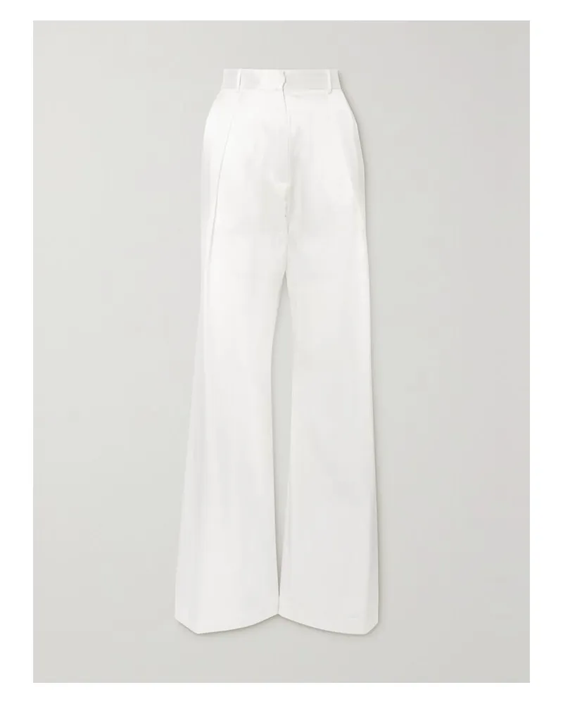 Michael Lo Sordo Boy Hose Mit Weitem Bein Aus Seidensatin - Weiß Weiß