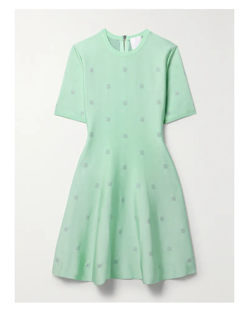 Givenchy 4g Minikleid Aus Jacquard-strick Mit Stretch-anteil - Grün Grün