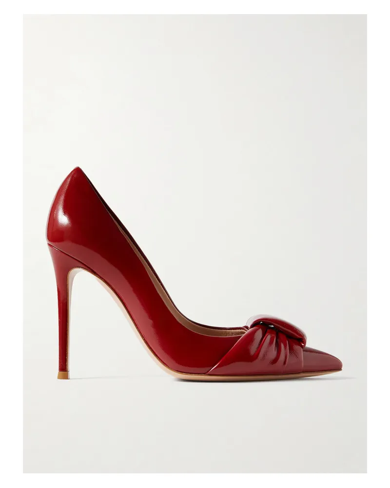 Gianvito Rossi 95 Pumps aus Glanzleder mit Raffungen Rot