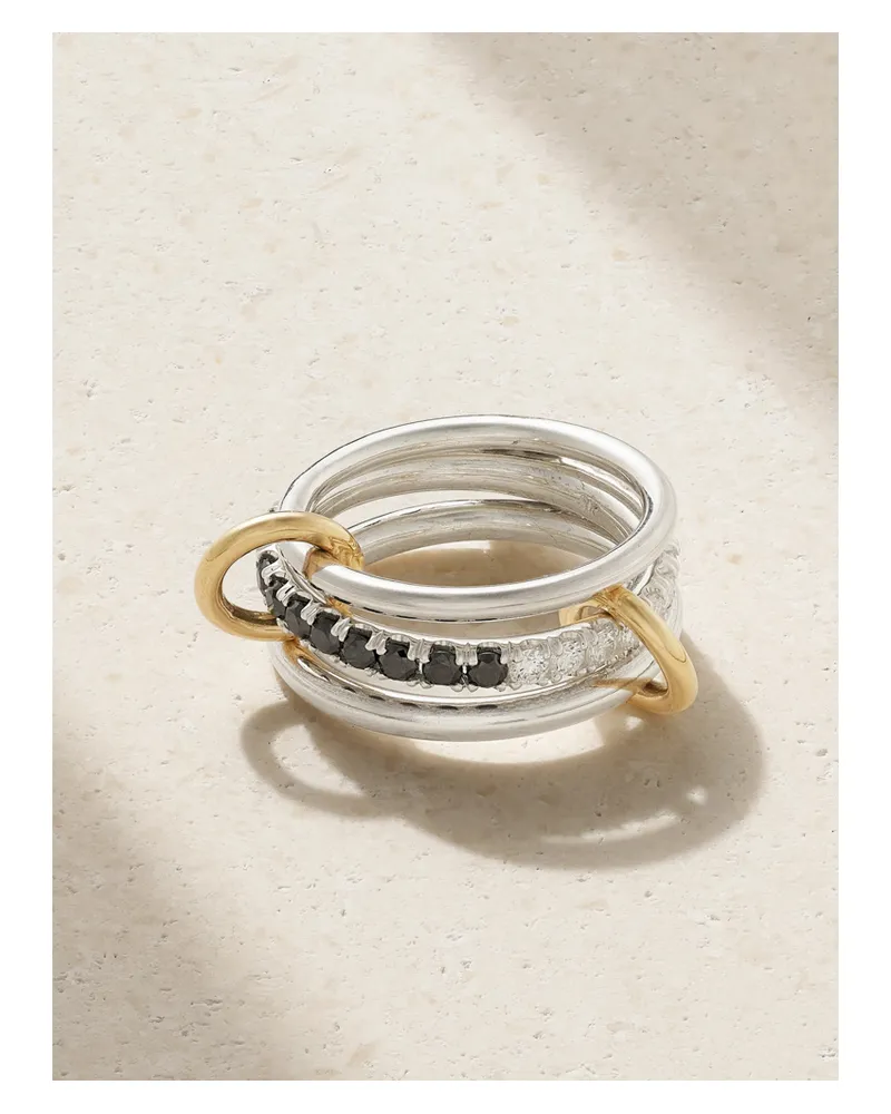Spinelli Kilcollin Petunia Eclipse Sterling Silver And 18-karat Gold Diamond Ring Silver
