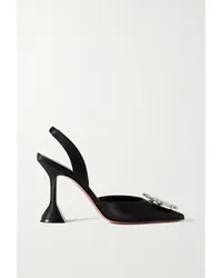 Amina Muaddi Begum Slingback-pumps aus Satin Schwarz