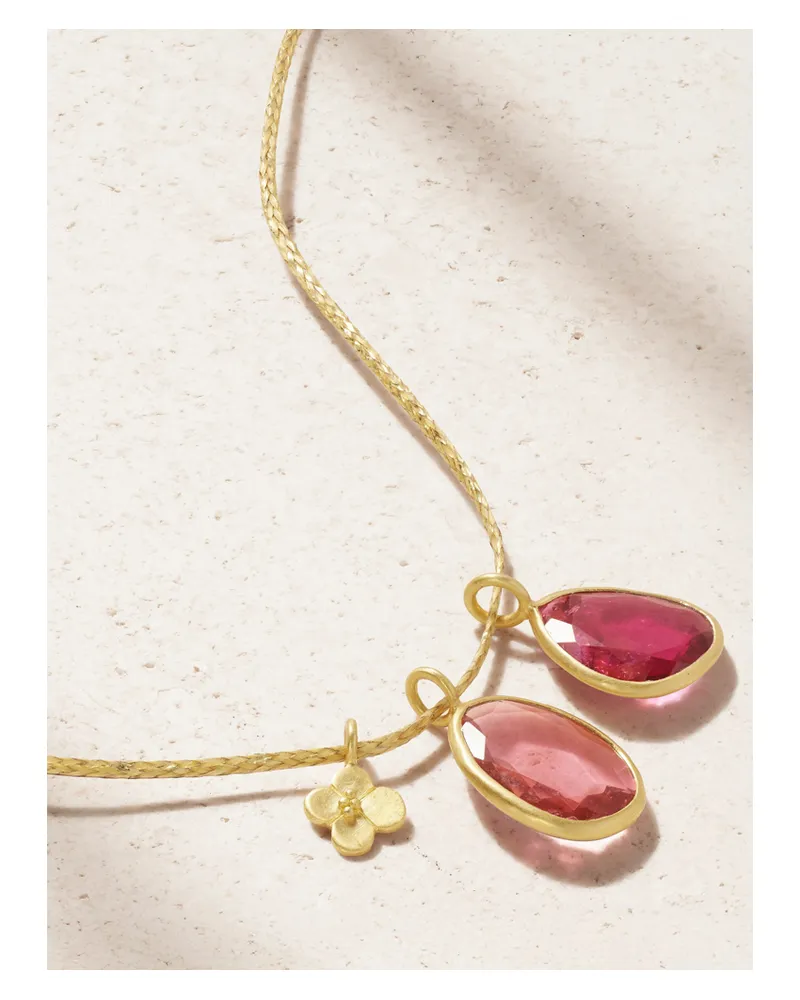 Pippa Small Kette Aus 18 Karat Gold Mit Turmalinen - Pink Pink