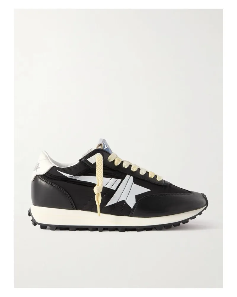 Golden Goose Running Marathon Sneakers Aus Shell Mit Lederbesätzen - Schwarz Schwarz