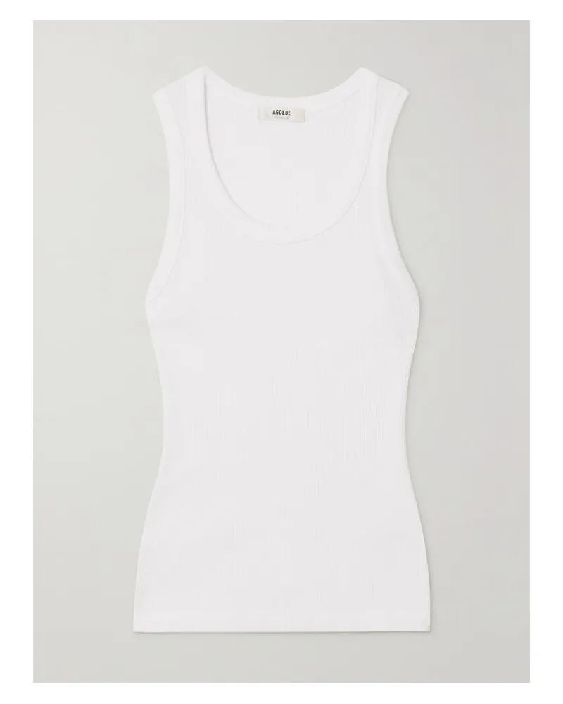 AGOLDE Poppy Tanktop Aus Geripptem Jersey Aus Einer Biobaumwoll-tencel™-mischung Mit Stretch-anteil - Weiß Weiß