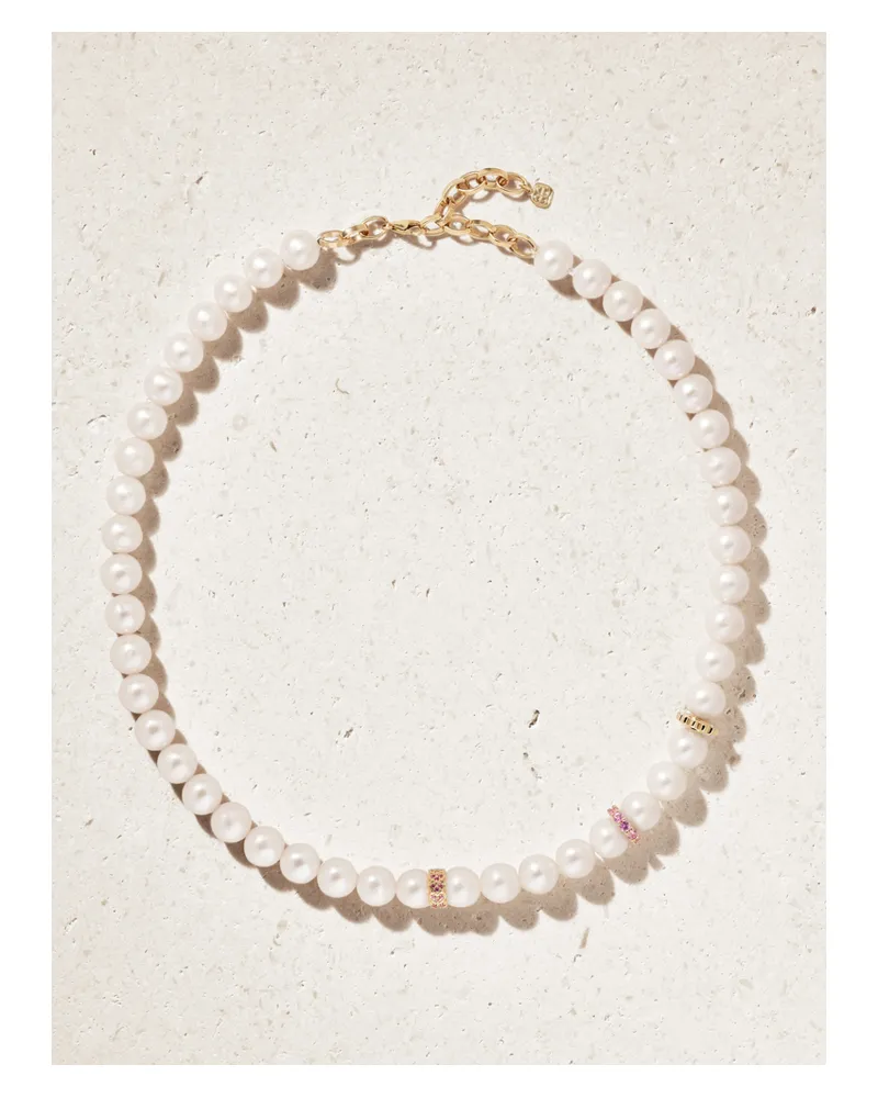 Sydney Evan 14-karat Gold, Sapphire And Pearl Necklace Gold