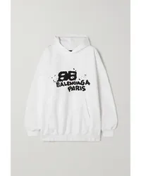 Balenciaga Oversized-hoodie aus Jersey aus einer Baumwollmischung Weiß