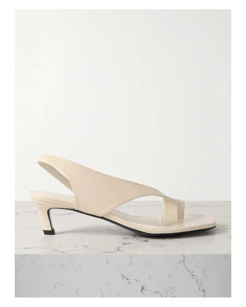 Totême Sandalen Aus Leder In Knitteroptik - Creme Creme