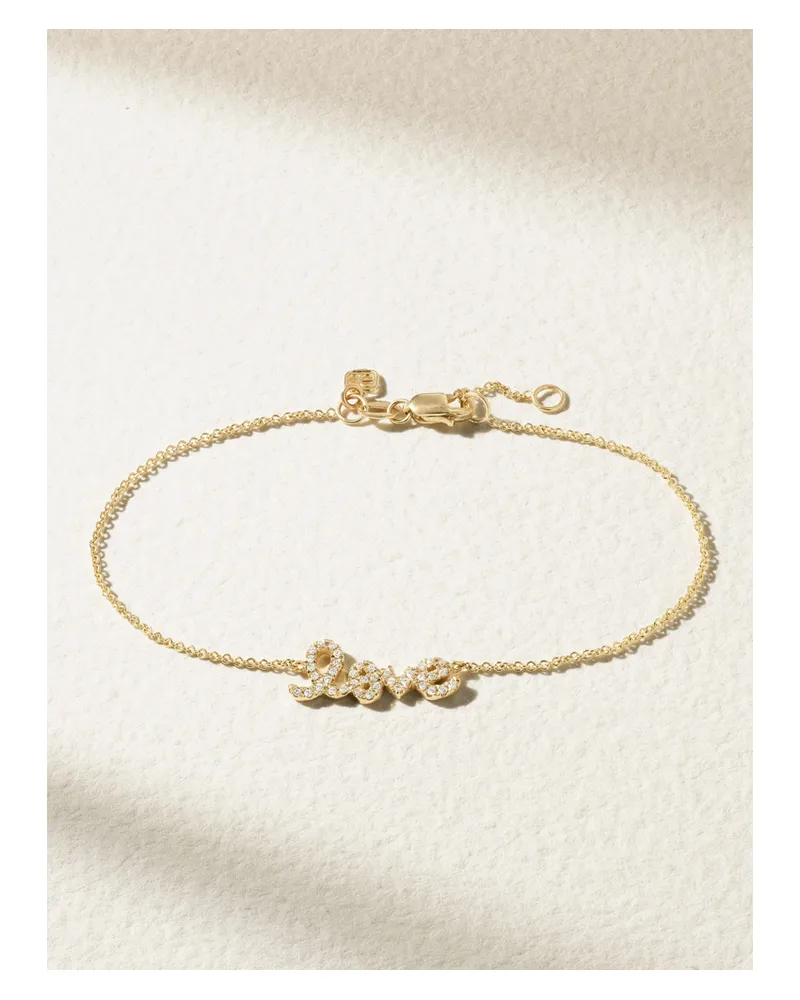 Sydney Evan Love Script Armband Aus 14 Karat Gold Mit Diamanten Gold
