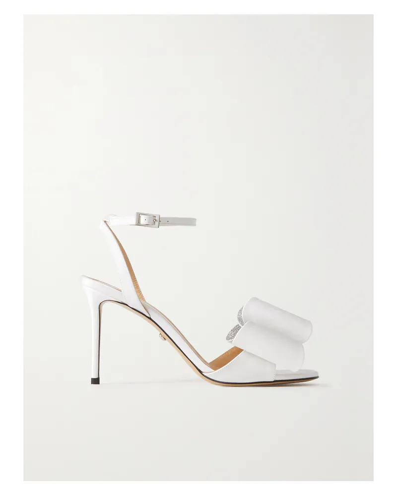Mach & Mach Le Cadeau Sandalen Aus Satin Mit Kristallen - Weiß Weiß