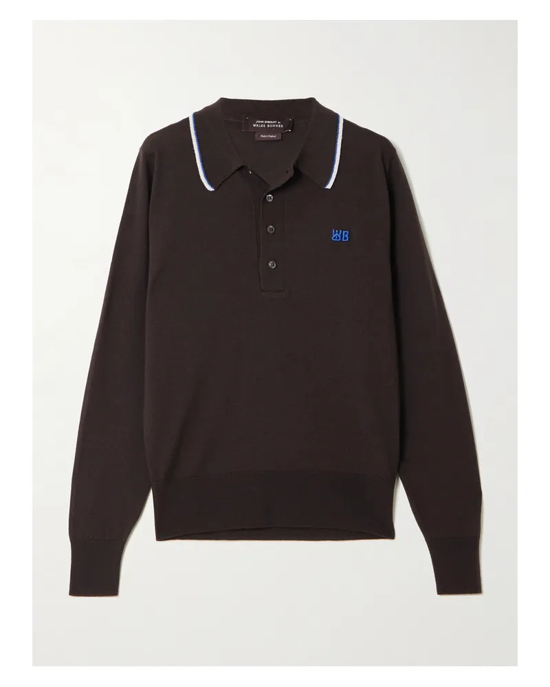 Wales Bonner John Smedley Henry Pullover Aus Merinowolle Mit Polokragen - Braun Braun