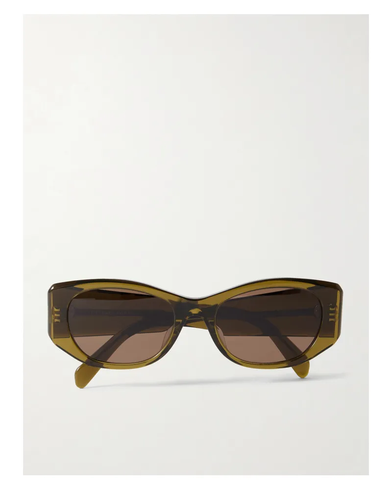 Celine Cat-eye Acetate Sunglasses - Green Green