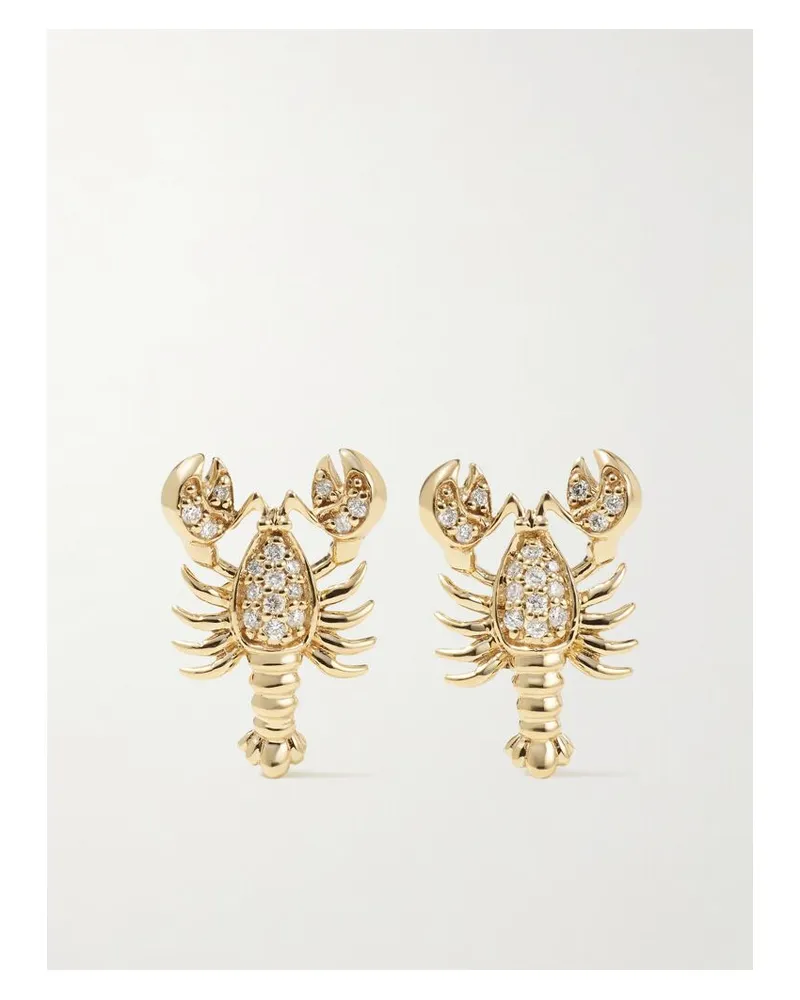 Sydney Evan Lobster Ohrstecker Aus 14 Karat Gold Mit Diamanten Gold