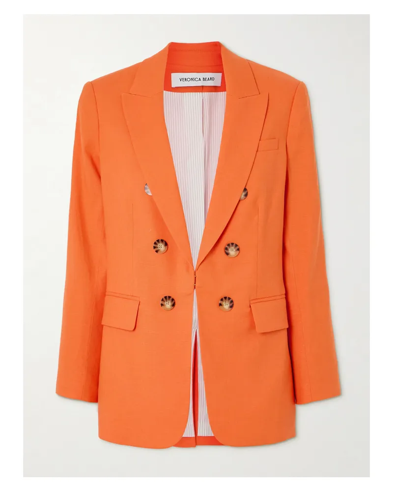 Veronica Beard Bexley Dickey Blazer Aus Einer Leinenmischung Mit Zierknöpfen - Orange Orange