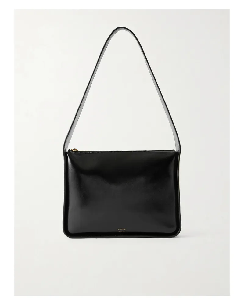KHAITE Lori Textured-leather Shoulder Bag - Black Black