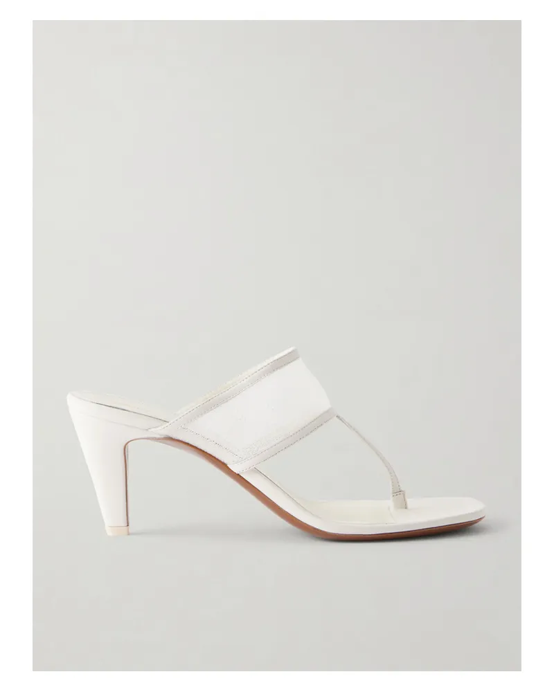 NEOUS Vena 65 Leather-trimmed Mesh Sandals - Cream Cream