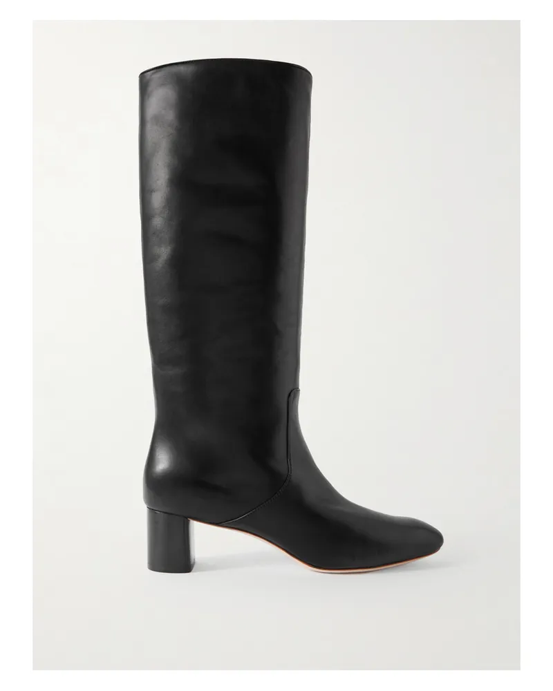 Loeffler Randall Gia Leather Knee Boots - Black Black