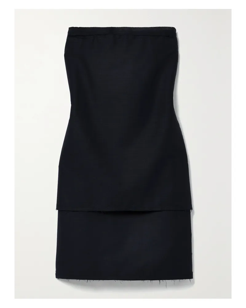 The Row Bergliot Trägerloses Minikleid Aus Einer Woll-mohairmischung - Schwarz Schwarz