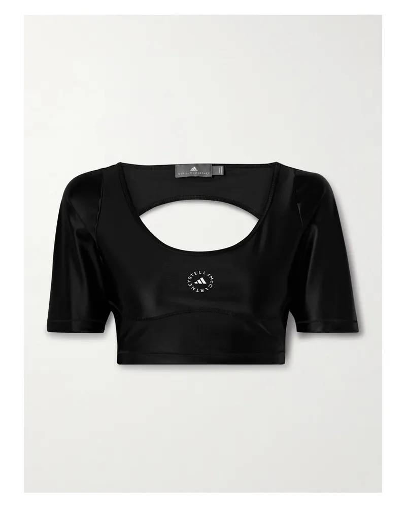 adidas Truepurpose Verkürztes Oberteil Aus Recyceltem Stretch-jersey Mit Cut-out - Schwarz Schwarz