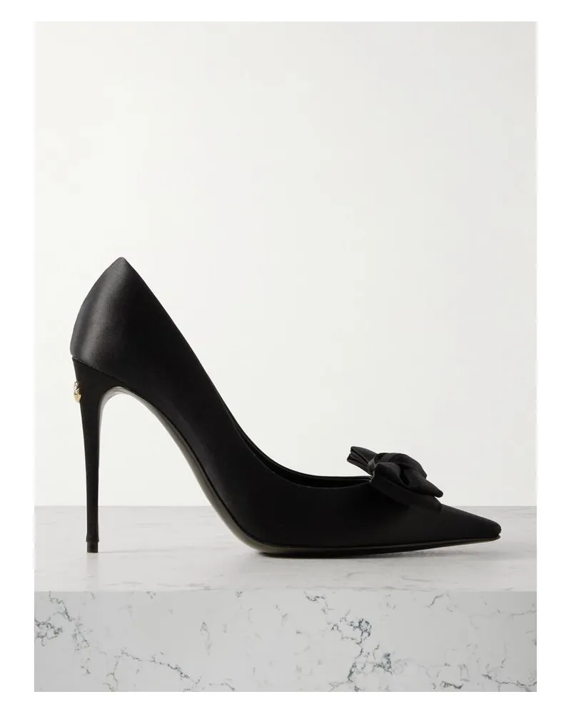 Dolce & Gabbana Pumps Aus Satin Mit Schleife - Schwarz Schwarz