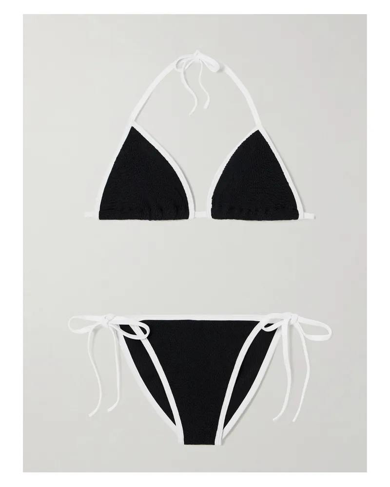 Hunza G Gina Bikini Aus Seersucker - Schwarz Schwarz