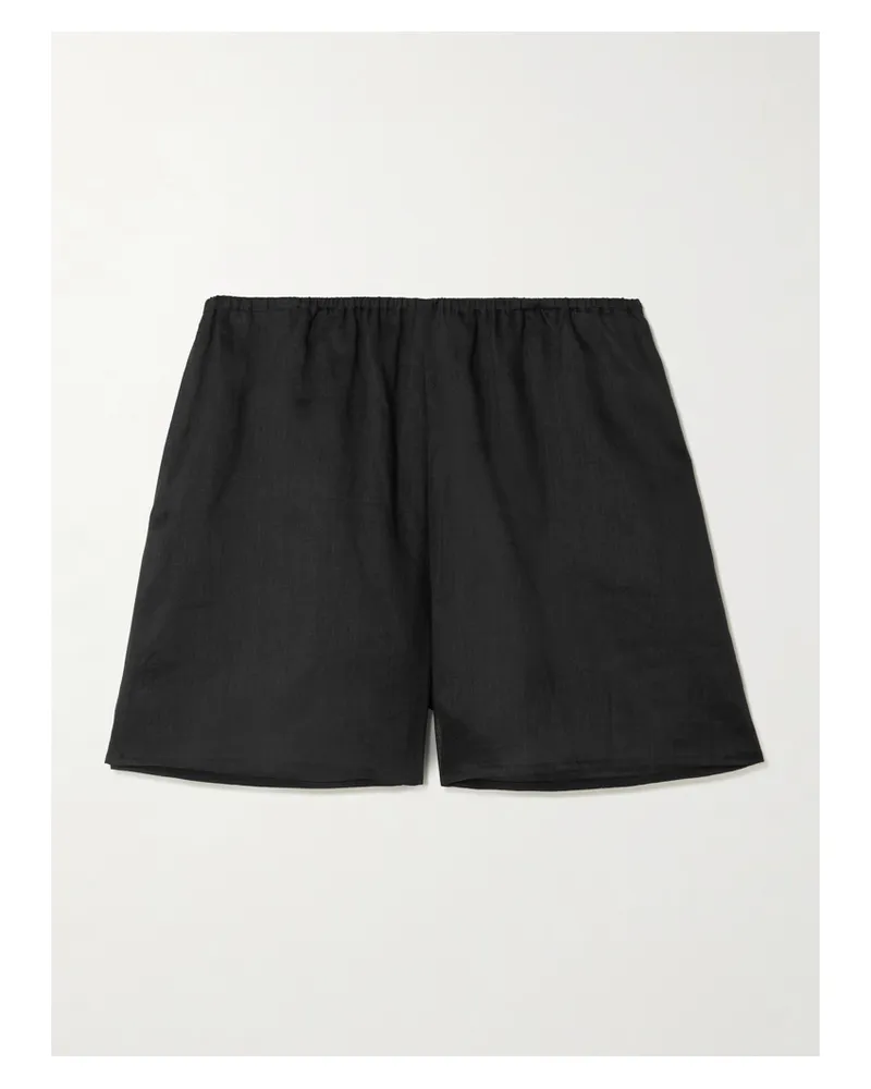 Totême Shorts Aus Ramie - Schwarz Schwarz