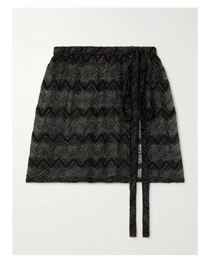 Missoni Mare Pareo Aus Metallic-häkelstrick - Schwarz Schwarz