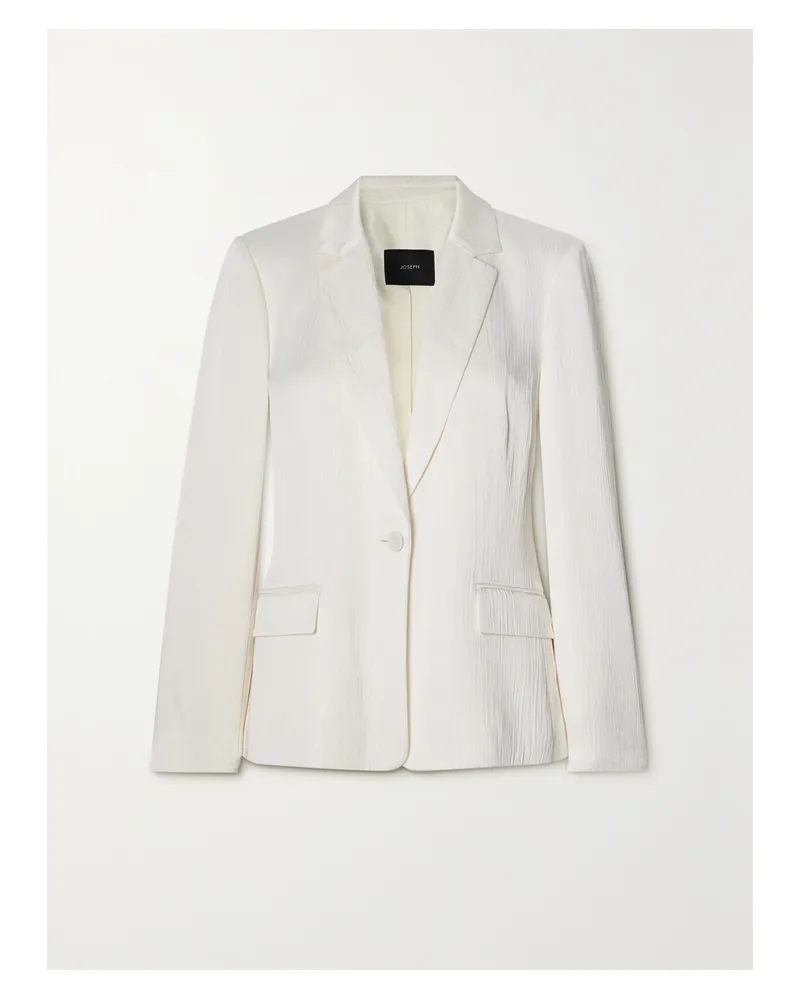 Joseph Gil Blazer Aus Satin In Knitteroptik - Elfenbein Elfenbein