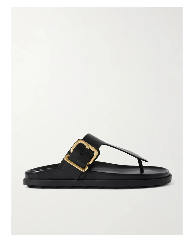 TOD'S Zehensandalen Aus Leder Mit Schnalle - Schwarz Schwarz