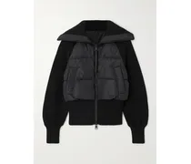 Hybridge® Astoria Daunenjacke Aus Gestepptem Shell Mit Einsätzen Aus Wolle - Schwarz