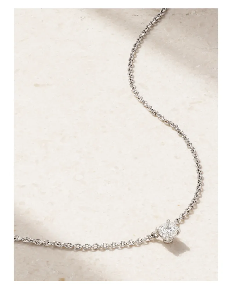 David Morris 18-karat White Gold Diamond Necklace - Silver Silver