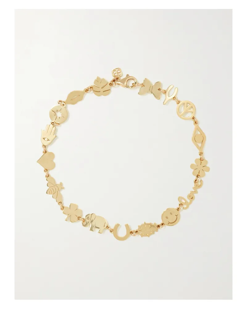 Sydney Evan Tiny Link Armband Aus 14 Karat Gold Gold