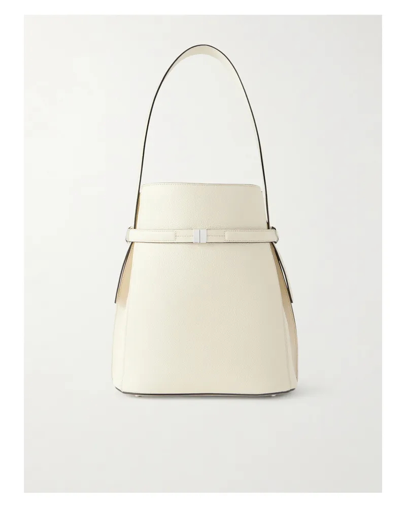 Totême Belted Textured-leather Tote - Neutrals Neutrals