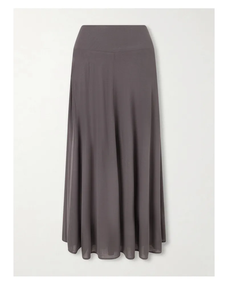 St. Agni Tencel™ Lyocell Midi Skirt - Gray Gray