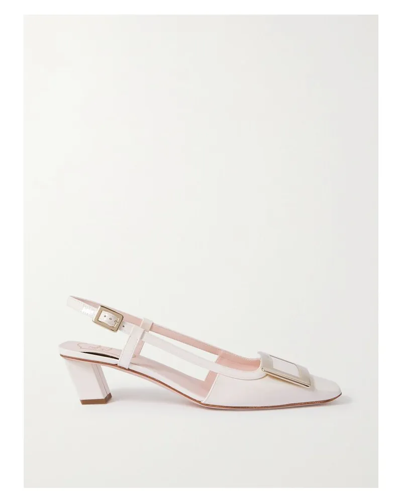 Roger Vivier Belle Vivier Slingback-pumps Aus Lackleder - Creme Creme