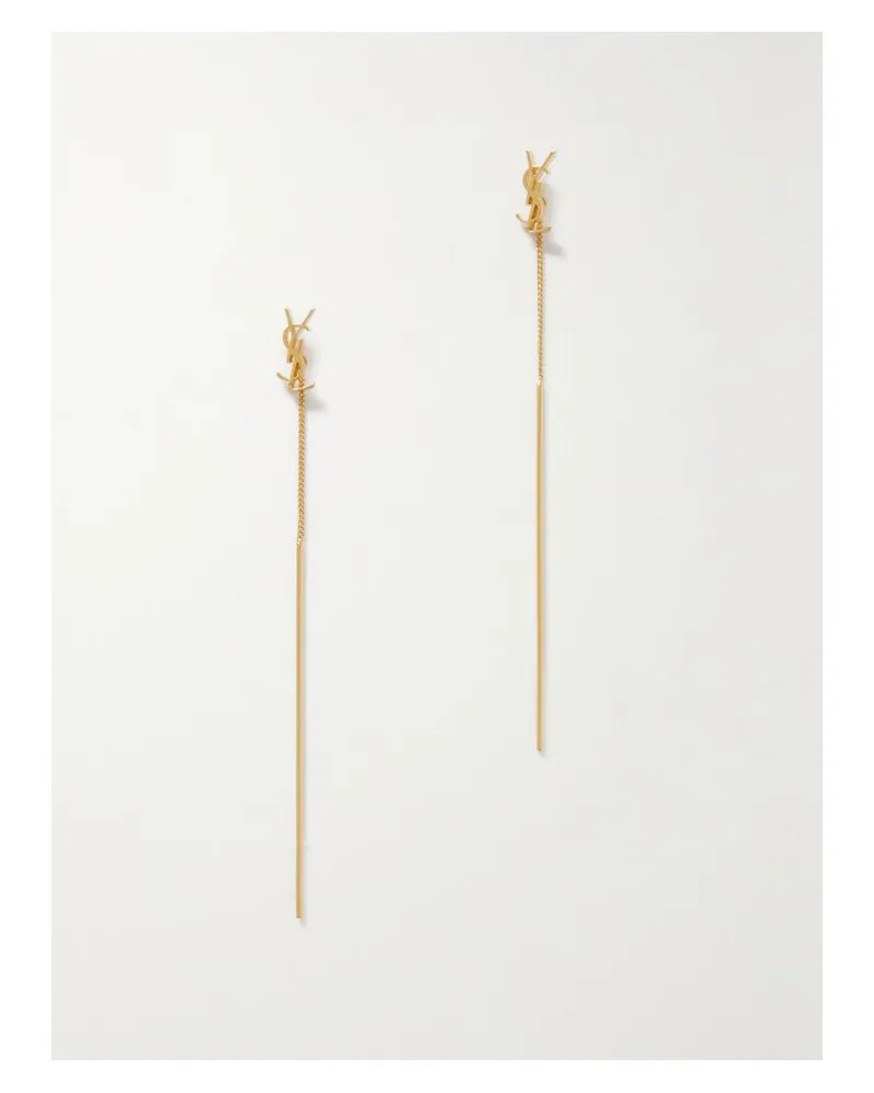 Saint Laurent Opyum Goldfarbene Ohrringe Gold
