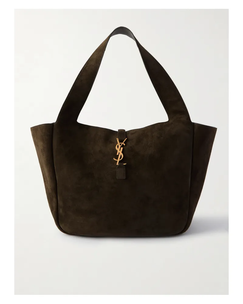 Saint Laurent Le 5 À 7 Bea Suede Tote - Green Green