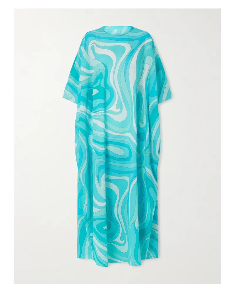 Emilio Pucci Kaftan Aus Bedrucktem Baumwoll-voile - Blau Blau