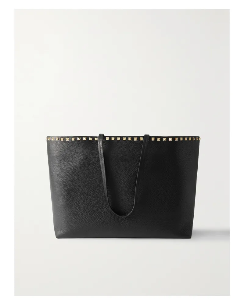 Valentino Garavani Rockstud Tote Aus Strukturiertem Leder - Schwarz Schwarz